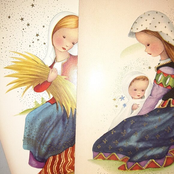 MCM Vintage Christmas Cards * 5 Boxed Cards / 4 Envelopes * Stardust c1950-60 - Picture 4 of 13